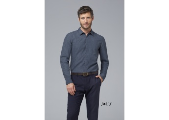 CAMISA DE MANGA COMPRIDA EM POPELINA MATIZADA PARA HOMEM BARNET