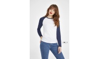 T-SHIRT BICOLOR COM MANGAS COMPRIDAS RAGL PARA SENHORA MILKY LSL