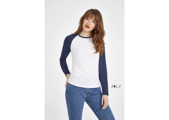 T-SHIRT BICOLOR COM MANGAS COMPRIDAS RAGL PARA SENHORA MILKY LSL