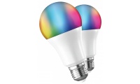 PACK 2 LMPADAS A60 E27 LED WIFI RGB + CCT (compatvel com Google Home e Amazon Alexa)