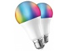 PACK 2 LMPADAS A60 E27 LED WIFI RGB + CCT (compatvel com Google Home e Amazon Alexa)