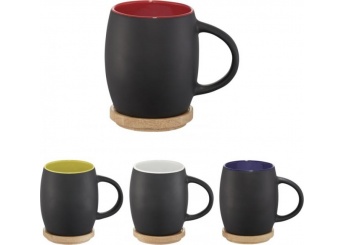 Caneca de cermica com base ou tampa de madeira Hearth
