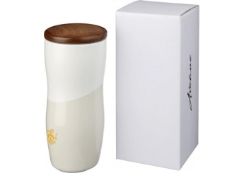 Copo 370ml em cermica de parede dupla Reno