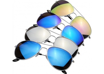 culos de sol com lentes espelhadas coloridas Aviator