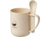 Caneca 420ml em palha de trigo com colher Rye