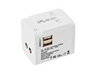 Adaptador de viagem com 2 entradas usb e bolsa