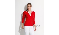 PLO RUGBY BICOLOR COM MANGA A 3/4 PARA SENHORA CORES PANACH