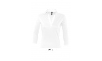PLO RUGBY BICOLOR COM MANGA A 3/4 PARA SENHORA BRANCO PANACH