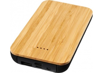 Powerbank de 6000 mAh sem fios em bambu/tecido Future