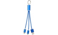 Cabo de carregamento 3-em-1 com porta-chaves Metal