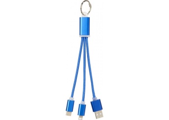 Cabo de carregamento 3-em-1 com porta-chaves Metal