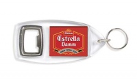 Porta-chaves rectangular com abre cpsulas em acrlico 