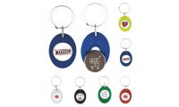 Porta-chaves oval com ficha de 1