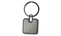 Porta-chaves quadrado em metal espelhado