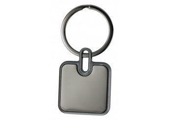 Porta-chaves quadrado em metal espelhado