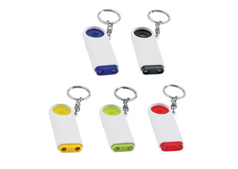 Porta-chaves com lanterna + moeda para carrinho Coinlight