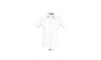 CAMISA POPELINA DE MANGA CURTA PARA SENHORA BRANCO