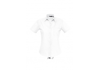 CAMISA POPELINA DE MANGA CURTA PARA SENHORA BRANCO