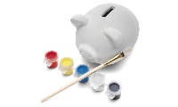 Mealheiro com Pincel e Tintas 5 Cores