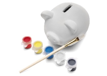 Mealheiro com Pincel e Tintas 5 Cores