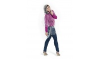 Poncho de chuva descartvel com capuz e bolso