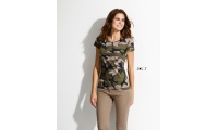 T-SHIRT DE GOLA REDONDA PARA SENHORA CAMO WOMEN