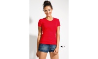 T-SHIRT COM GOLA EM V CORES PARA SENHORA LADY V