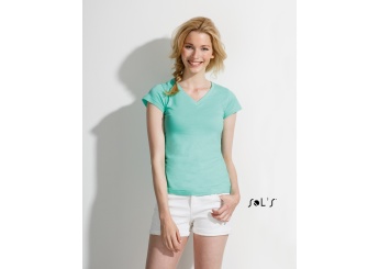 T-SHIRT COM GOLA EM V PARA SENHORA CORES MOON