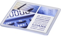 Base para copos quadrada em plstico com papel inserido Ellison