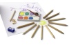 Conjunto 10 Lpis Cor + 8 Aguarelas + Pincel + Apara-Lpis