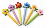 Conjunto de 6 Esferogrficas em forma de flor