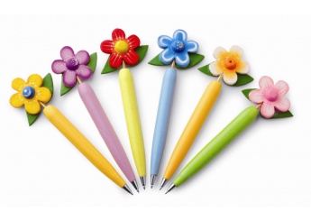 Conjunto de 6 Esferogrficas em forma de flor
