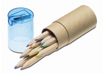 Tubo com 12 Lpis de cor + Apara-Lpis