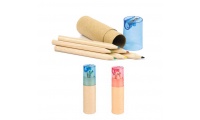 Conjunto de 6 lpis de cor com afia