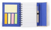 Bloco de notas com fecho + Esferogrfica + Notas Adesivas