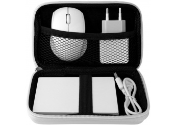SET Powerbank 4000mah + Mini rato wireless + Carregador USB 2 portas + Cabo TRIP