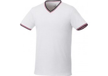 T-shirt decote em V piqu de homem Elbert