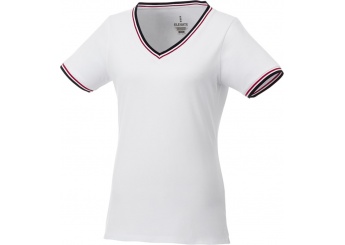 T-shirt decote em V piqu de mulher Elbert