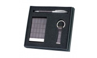 Conjunto com porta-chaves + esferogrfica + porta-cartes