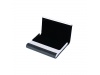 Porta-cartes horizontal com placa metal espelhada 