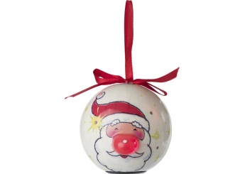 Bola de adorno de Natal, com lao vermelho e 6 luzes