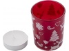 Copo de cristal com vela e decorao de natal