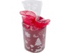Copo de cristal com vela e decorao de natal