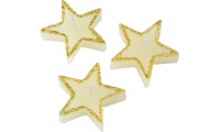 Conjunto de 3 velas em forma de estrela.