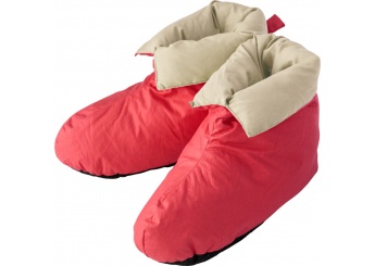 Pantufas de algodo com pena de pato