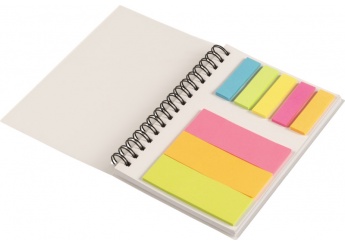 Caderno espiral com notas adesivas