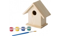 Casa de passarinhos com conjunto para pintar 
