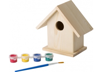 Casa de passarinhos com conjunto para pintar 