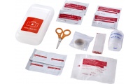 Conjunto de primeiros socorros em recipiente