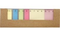 Estojo em carto com regua, tiras adesivas e post its